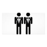 homosexual bridal couple icon personalized photo card