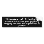 Homosexual Lifestyle bumper stickers