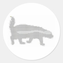 honey badger ascii round sticker