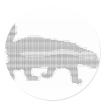 honey badger ascii round stickers