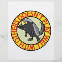 HONEY BADGER doesnt play well with others Full Colour Flyer