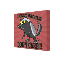 HONEY BADGER DONT CARE FUNNY CARTOON GALLERY WRAPPED CANVAS