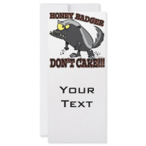 HONEY BADGER DONT CARE FUNNY CARTOON RACK CARDS