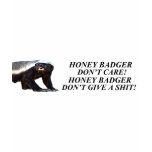 HONEY BADGER DON'T CARE GIVE A SHIT t-shirts