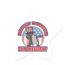 honey badger for president 2012 star sticker