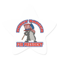 honey badger for president usa flag stickers