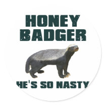 Honey Badger He's So Nasty Sticker