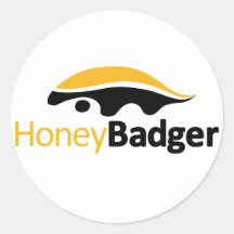 Honey Badger Logo Round Stickers