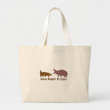 Honey Badger vs Hippo Tote Bags