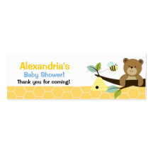 Honey Bear and Bee Skinny Business Card Favour Tag