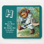Honey Bear Harry - Letter H - Vintage Teddy Bear mousepads