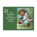 Honey Bear Harry - Letter H - Vintage Teddy Bear postcards