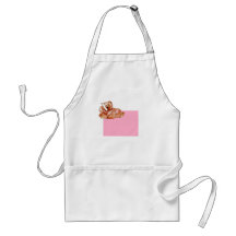Honey Bear Talking on Phone Teddy Bear Pink Purple Aprons
