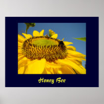 Honey Bee art print Sunflower Garden Canvas art