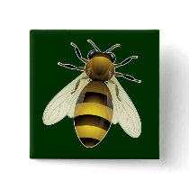 Honey Bee Pinback Buttons