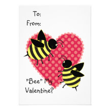 Honey BEE Valentine for Kids Custom Announcement