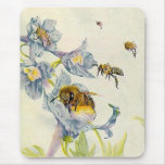 Honey Bees & Morning Glory Flowers EZ2 Customise mousepads