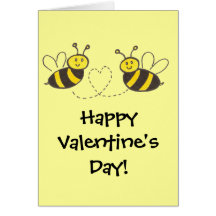 Honey Bees with Heart Happy Valentine's Day! Cards