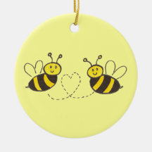 Honey Bees with Heart Ornament