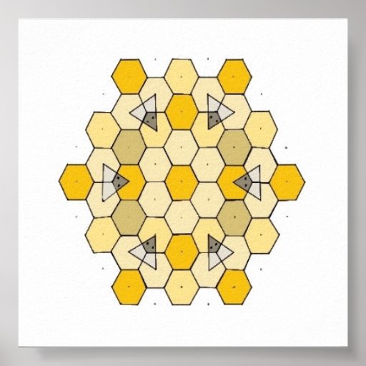 Honey Comb Rangoli Poster