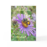 Honeybee on Asters Birthday Gift Thank You cards