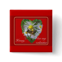Honeybee on Asters Valentine Pin