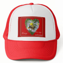 Honeybee on Asters Valentine Trucker Hat