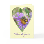 Honeybee on Fall Asters Heart Thank You Greeting Cards