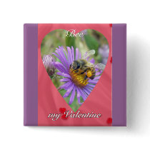Honeybee on Fall Asters Valentine Button