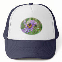 Honeybee on Fall Asters Wildflower Series Mesh Hats