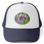 Honeybee on Fall Asters Wildflower Series hats