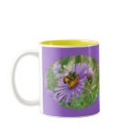 Honeybee on Fall Asters Wildflower Series mugs