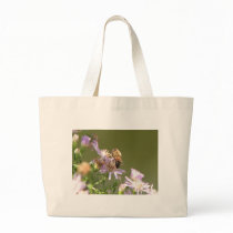 Honeybee on Wild Asters Canvas Bag
