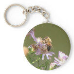 Honeybee on Wild Asters keychains