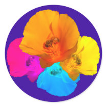 Honeybee Poppy Art Stickers