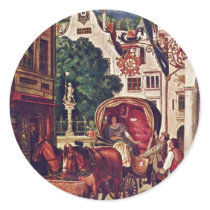 Honeymoon By Schwind Moritz Von (Best Quality) Round Sticker
