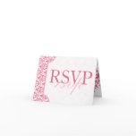 Honeysuckle Pink Damask RSVP card