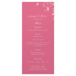 Honeysuckle Silver Peony Wedding Menu Card rack cards