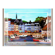 Honfleur, France Painting Postcard