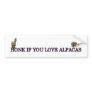 Honk if you love alpacas bumper sticker