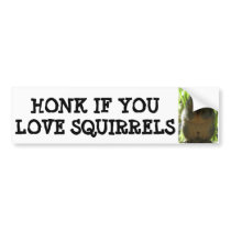 HONK IF YOU LOVE SQUIRRELS BUMPER STICKER