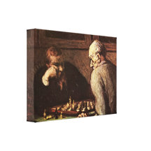 Honore Daumier - Chess players Canvas Print