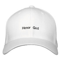 Honour God White Embroidered Cap