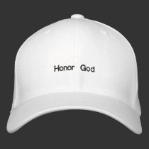 Honour God White Embroidered Cap embroidered hats
