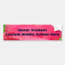 Honour Student bumper stickers School Pink