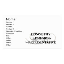 Honour Thy Admissions Representative Business Card