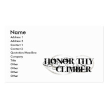 Honour Thy Climber Business Card Template