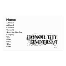 Honour Thy Gun Enthusiast Business Card Templates