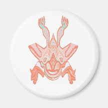Hooded Flying Monster - turn me I change Face Fridge Magnets