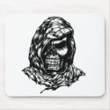 hooded skull mousepad